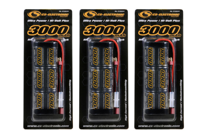 NiMh Akku 7,2V 3000maAh UltraPower High Volt Plus Racing Pack -6-Zellen Stickpack- Tamiya+T-Plug