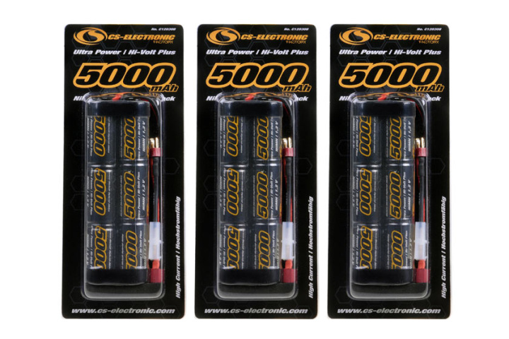 NiMh Akku 7,2V 5000maAh UltraPower High Volt Plus Racing Pack -6-Zellen Stickpack- Tamiya+T-Plug
