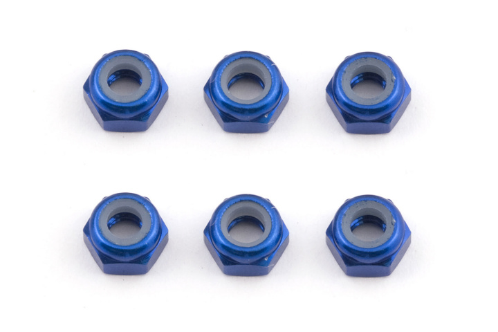 FT Locknuts, M3, blue aluminum