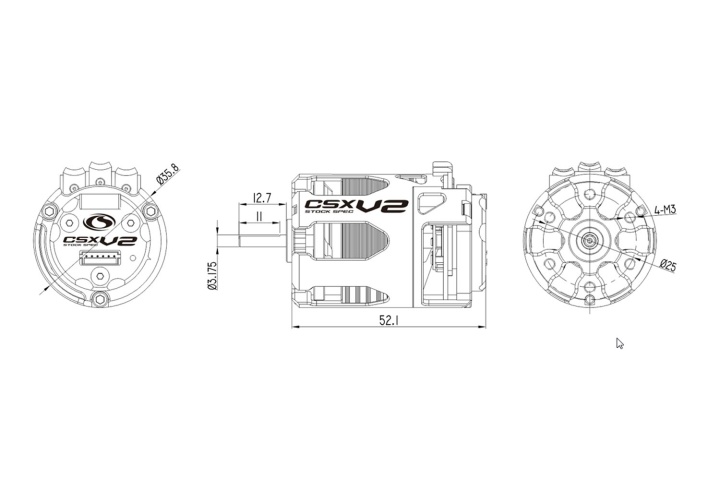 CSX Modified -V2- 540 Brushless Motor sensored 5.0T -7200kv- 1-2S