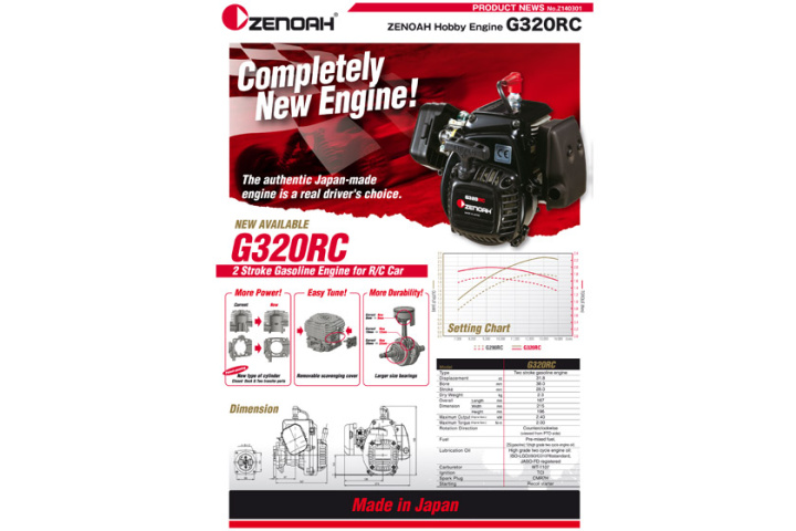 Zenoah 2-Takt G320 RC3 Motor 32ccm -4Bolt- komplett mit Kupplung